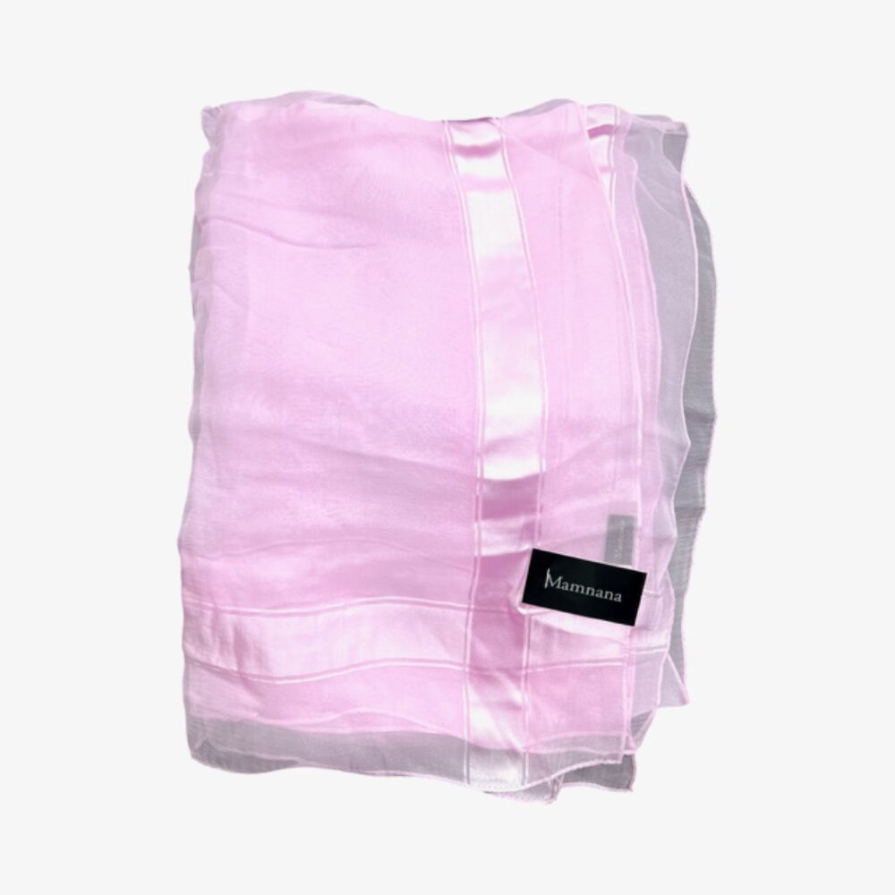 New Tag On MAMNANA 100% silk chiffon/ satin, 62"x20" light pink color (79) - Picture 7 of 10